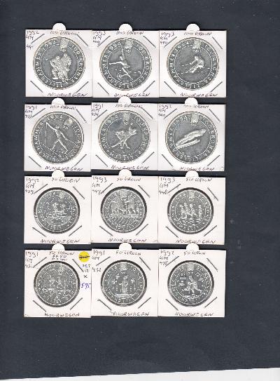 Beschrijving: 6 x 50 + 6 x 100 Kroner SET12 W-OLYMPIC